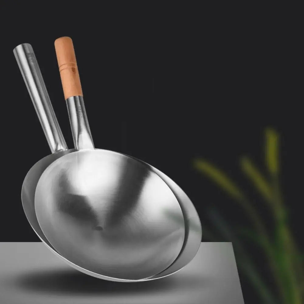 Durable Stainless Steel Stir-fry Wok Chinese-style Anti-corrosive Frying Pan Thickened Water Ladle Restaurant