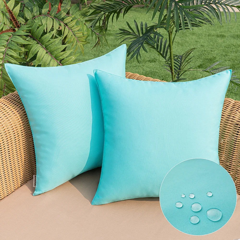1/2PCS Outdoor Pillow Covers Decorative Farmhouse Waterproof Pillow Covers Solid Linen Pillowcase Cushion Cover for Patio Garden