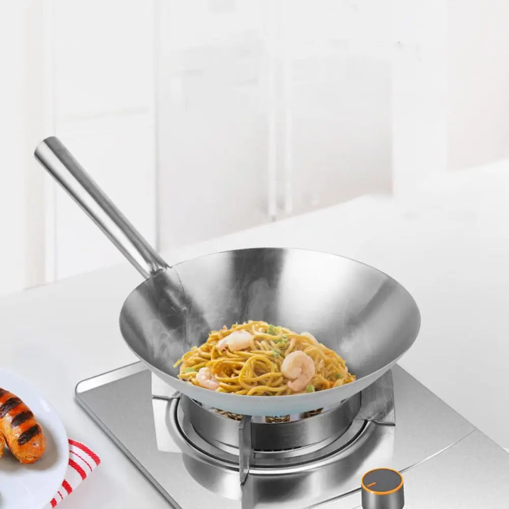 Durable Stainless Steel Stir-fry Wok Chinese-style Anti-corrosive Frying Pan Thickened Water Ladle Restaurant