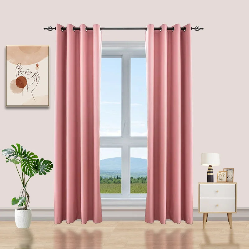 1PC Blackout Curtains With Black TPU Interlining Thin and Light Drapery Panel for Bedroom Meetingroom Share Room Office