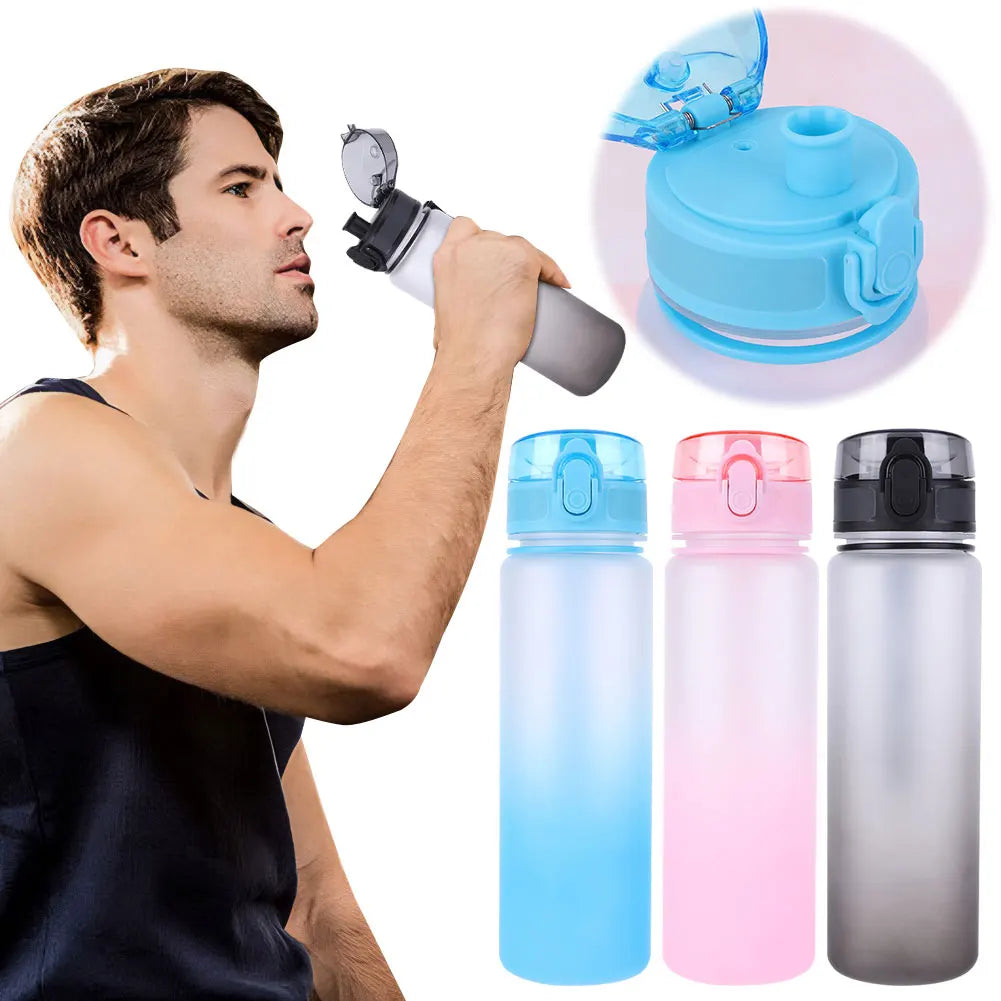 500ml Frosted Water Bottle Leakproof Dazzling Color Water Bottle Large Capacity Gradient Water Cup for Outdoor Fitness